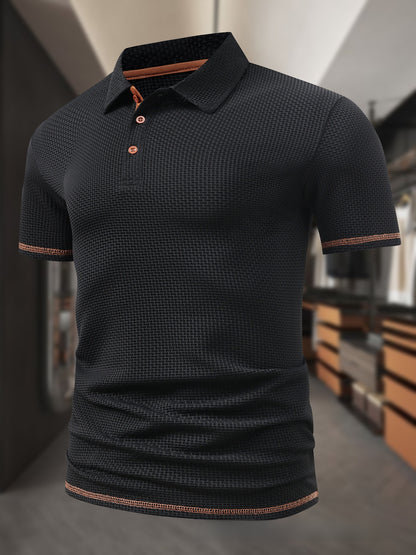 Mens Jacquard Ice Silk Polo Shirt