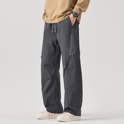Elastic Waist Wide-Leg Casual Pants for Men