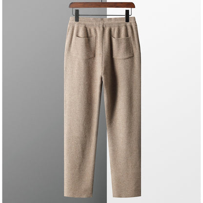 Wool Knit Straight-Fit Trousers
